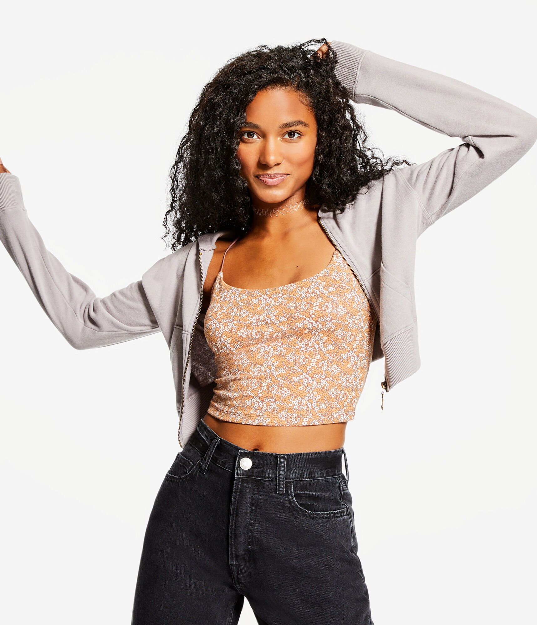 Seriously Soft Floral Cropped Bungee Cami