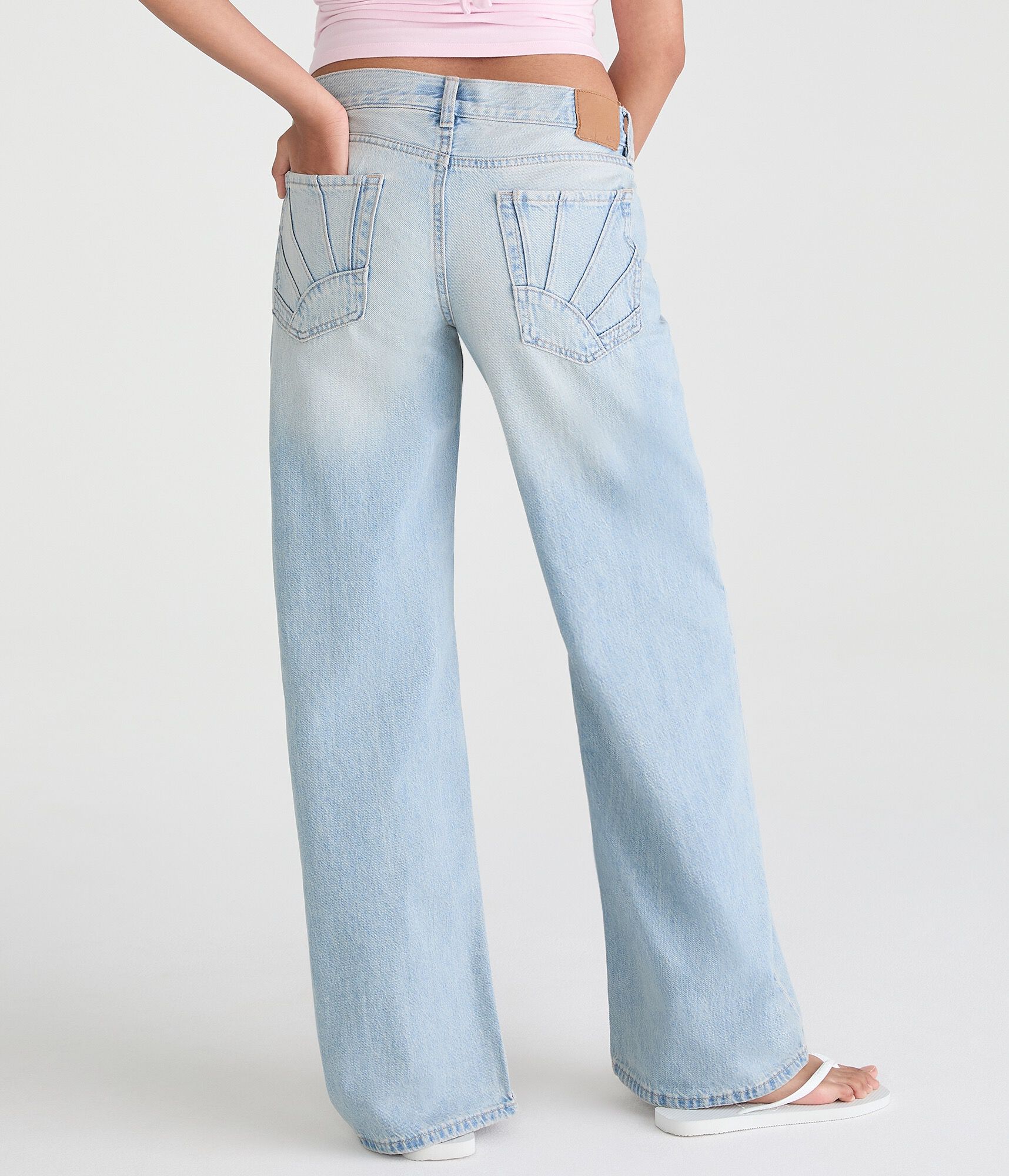 Super Low-Rise Baggy Wide Leg Sun Pocket Jean