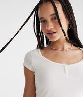 Seriously Soft Henley Tiny Top