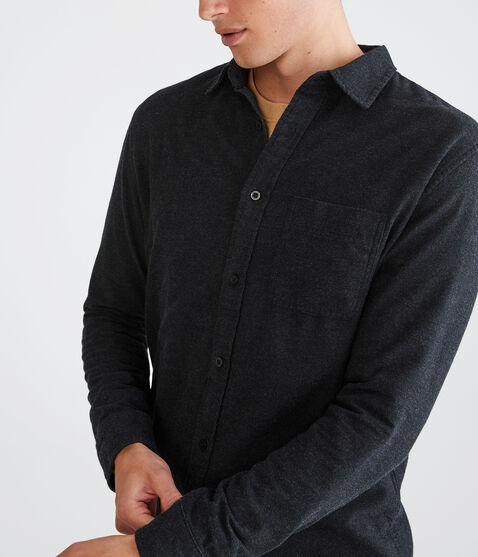 Long Sleeve Solid Flannel Shirt Long Sleeve Solid Flannel Shirt
