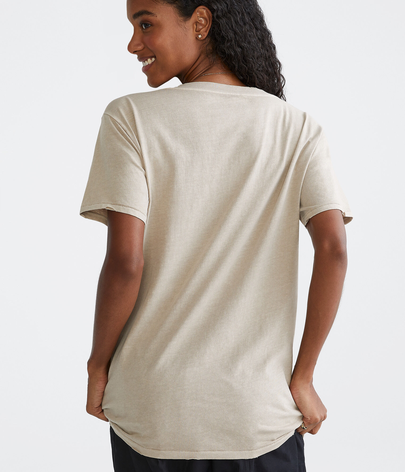 Washed Loose Fit V-Neck Tee