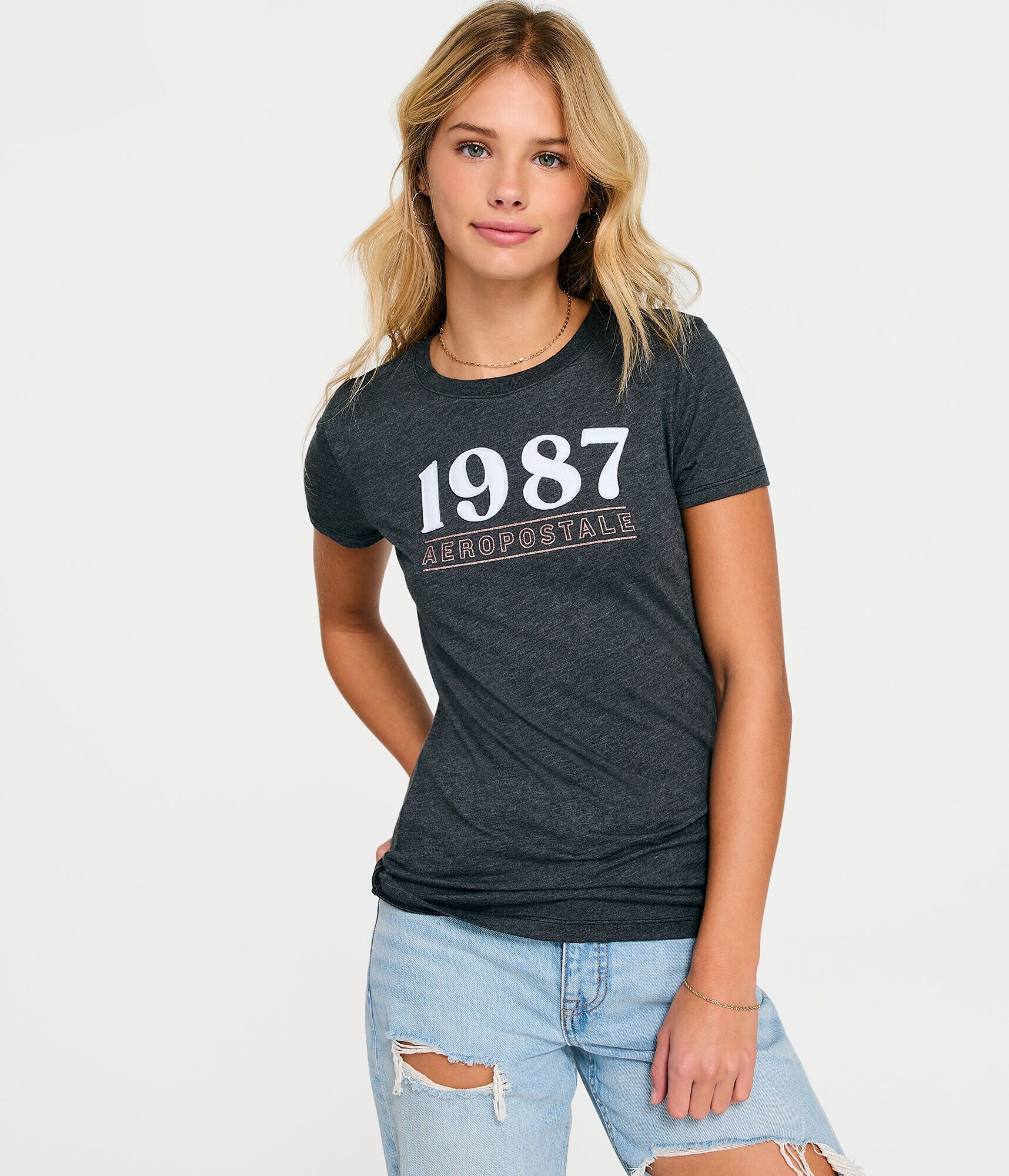 Aeropostale 1987 Appliqu&eacute; Graphic Tee