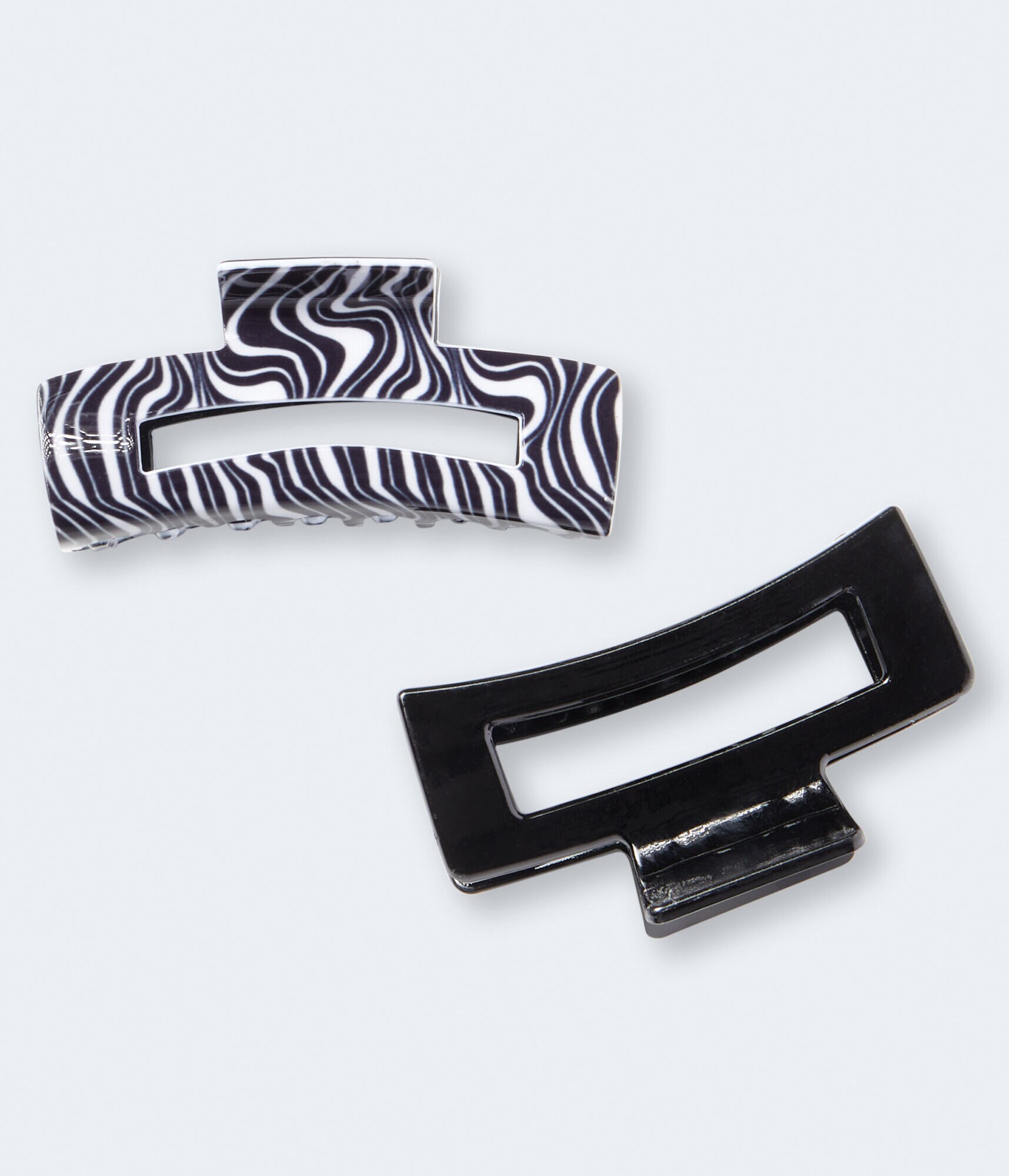 Open Rectangle Claw Hair Clip 2-Pack