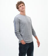 Long Sleeve Striped Tape Thermal Crew Tee