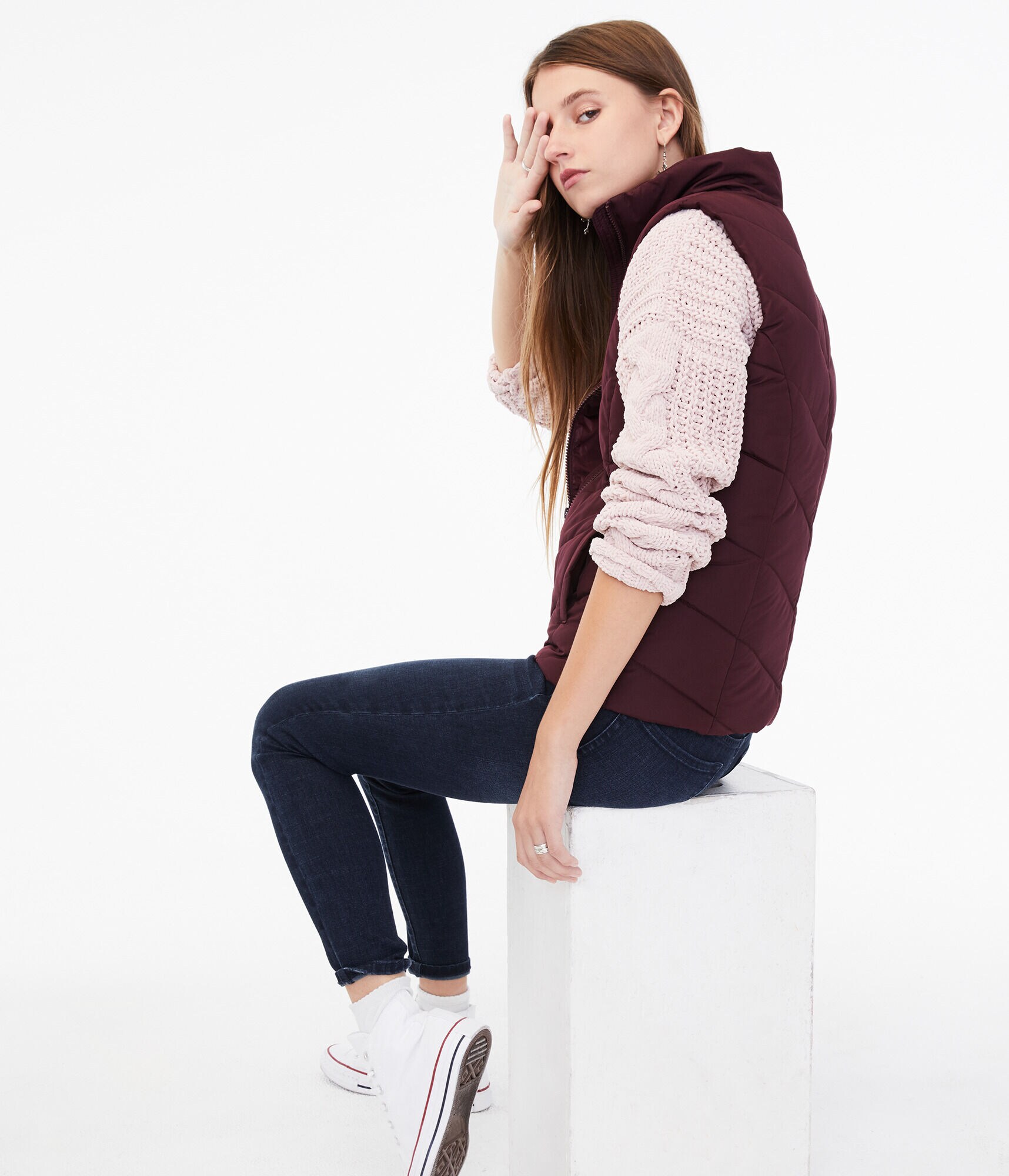 Chevron Quilted Puffer Vest