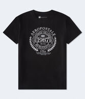 Aeropostale Laurel Circle Flocked Graphic Tee