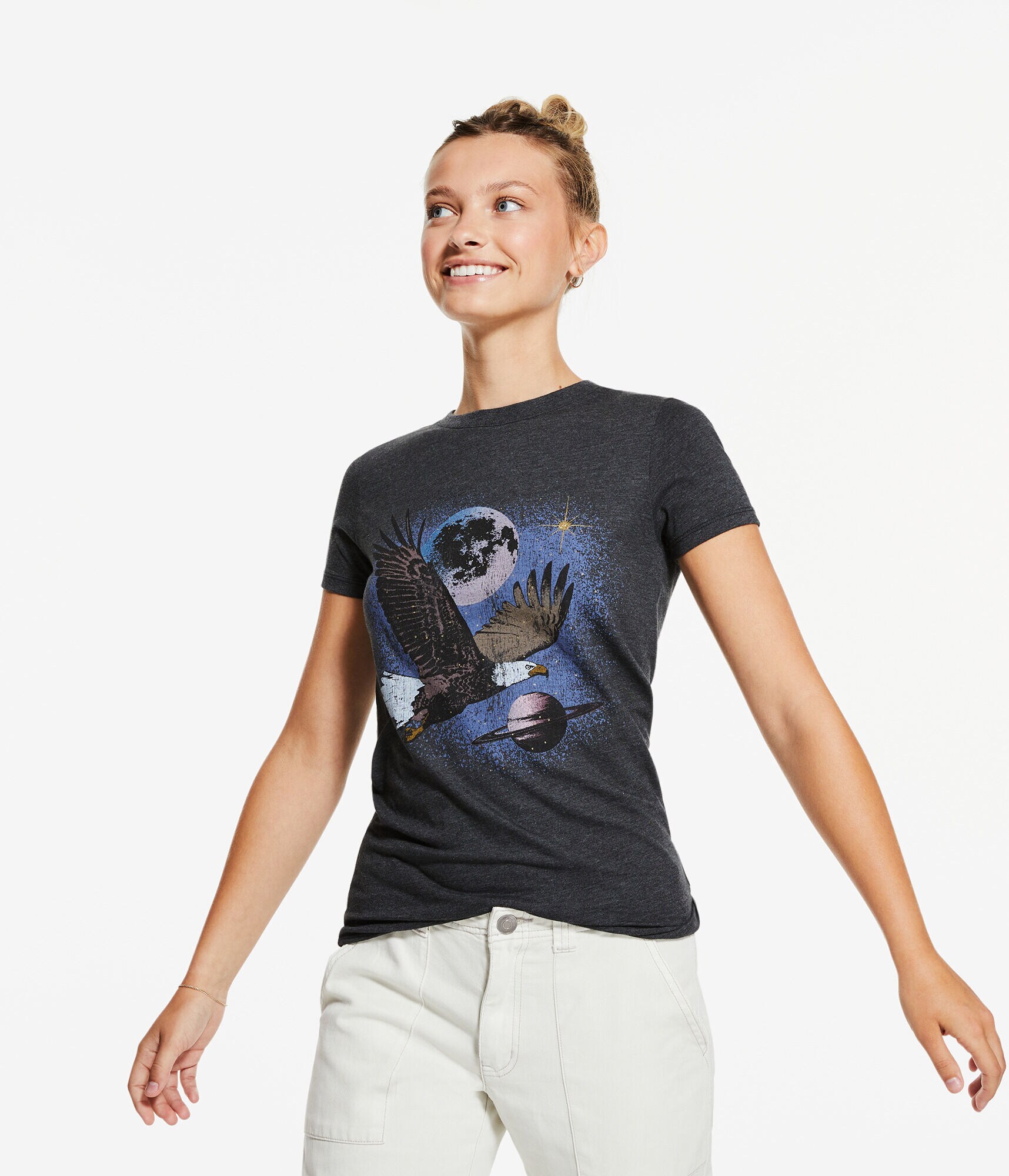 Galactic Eagle Glitter Graphic Tee