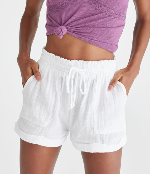 High-Rise Gauze Shorts