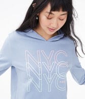 Repeating NYC Cropped Hooded Tee