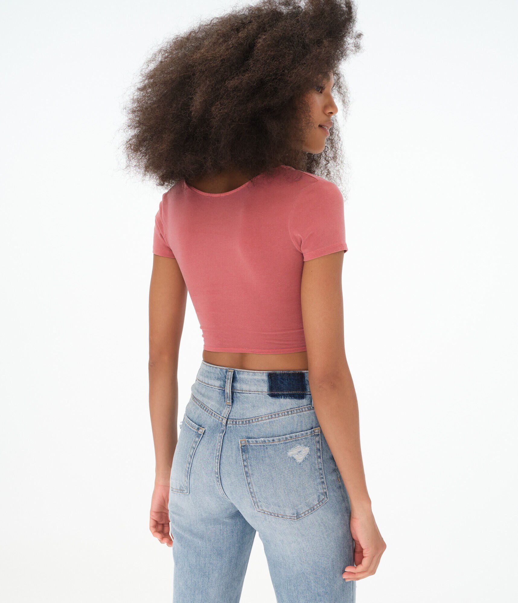 Seriously Soft Pigment-Dyed Faux Wrap 2-Way Crop Top