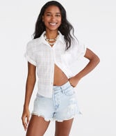 High-Rise Denim Mom Shorts