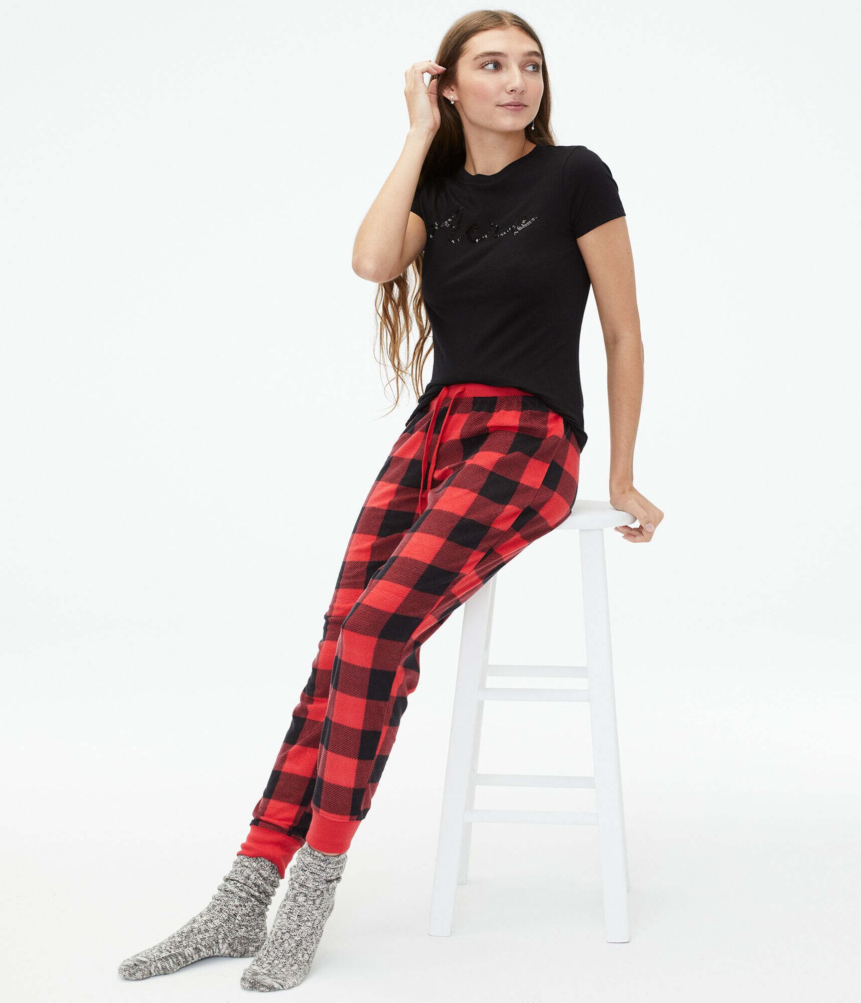 Buffalo Plaid Polyfleece Joggers