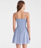 Solid Strapless V-Waist Mini Dress