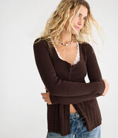 Cable Square-Neck Babydoll Sweater