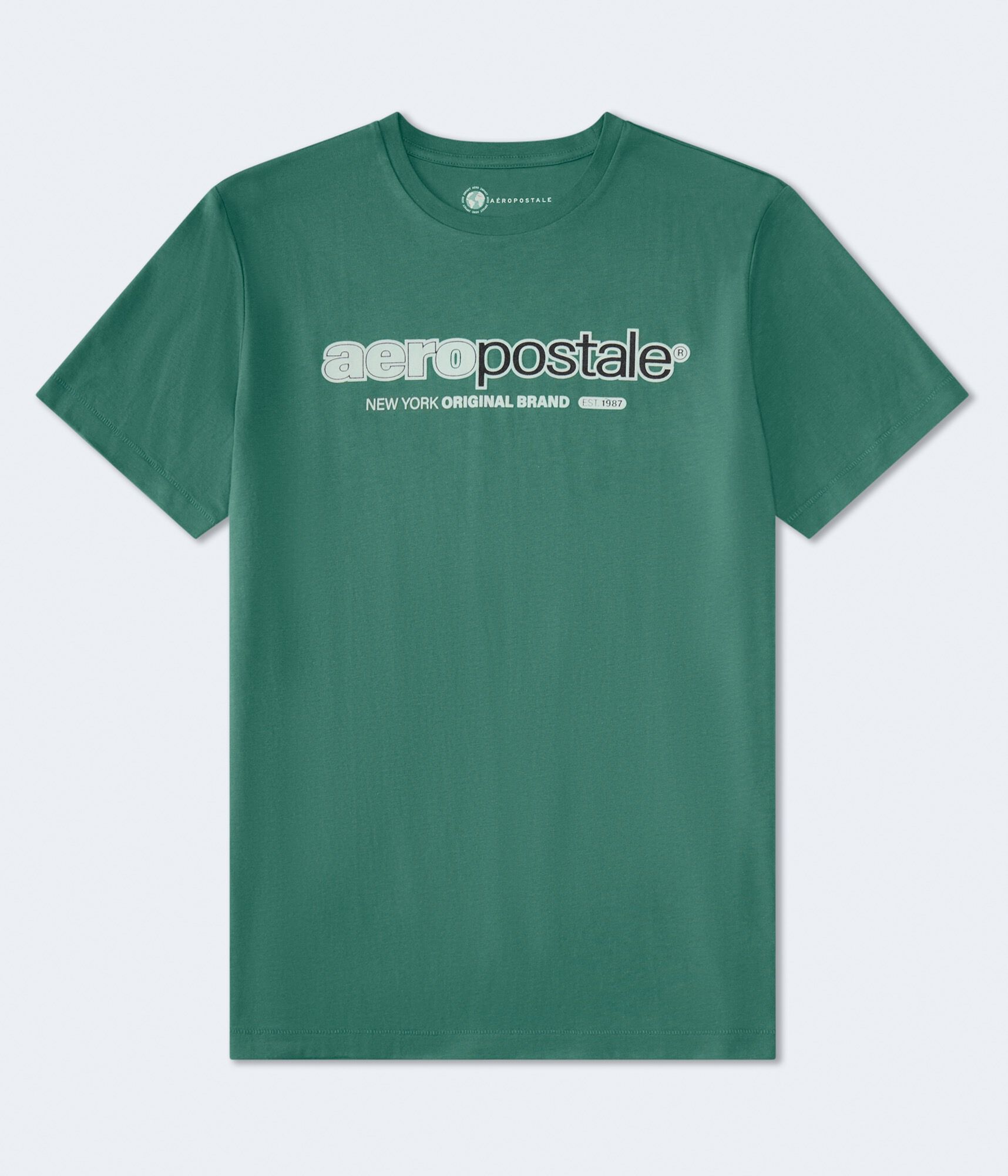 Aeropostale Mod Logo Flocked Graphic Tee