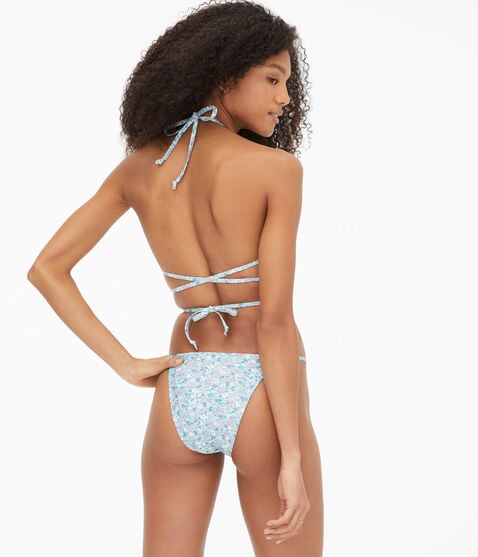 Floral Strappy Triangle Bikini Top