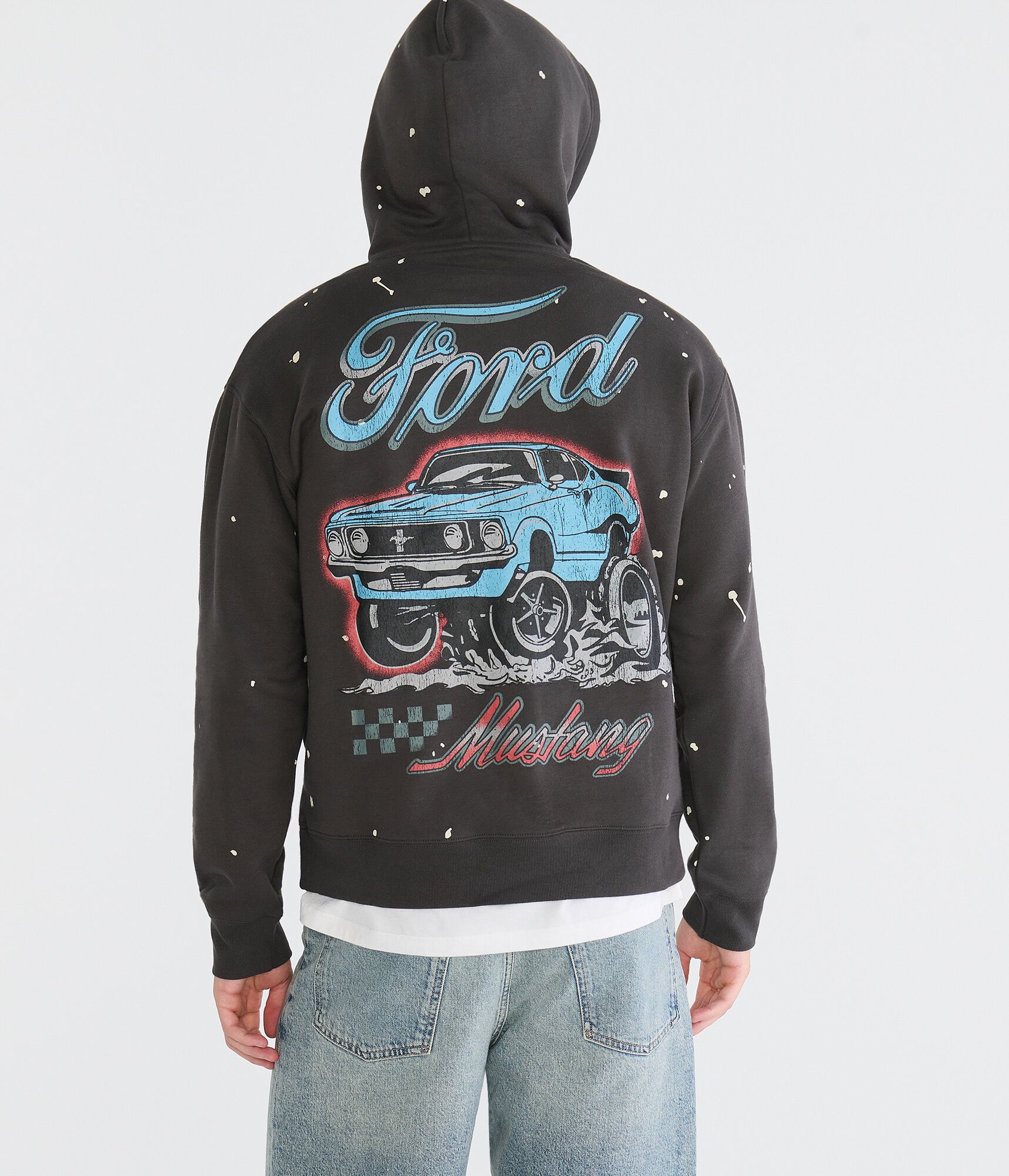 Ford Mustang Paint Spatter Pullover Hoodie