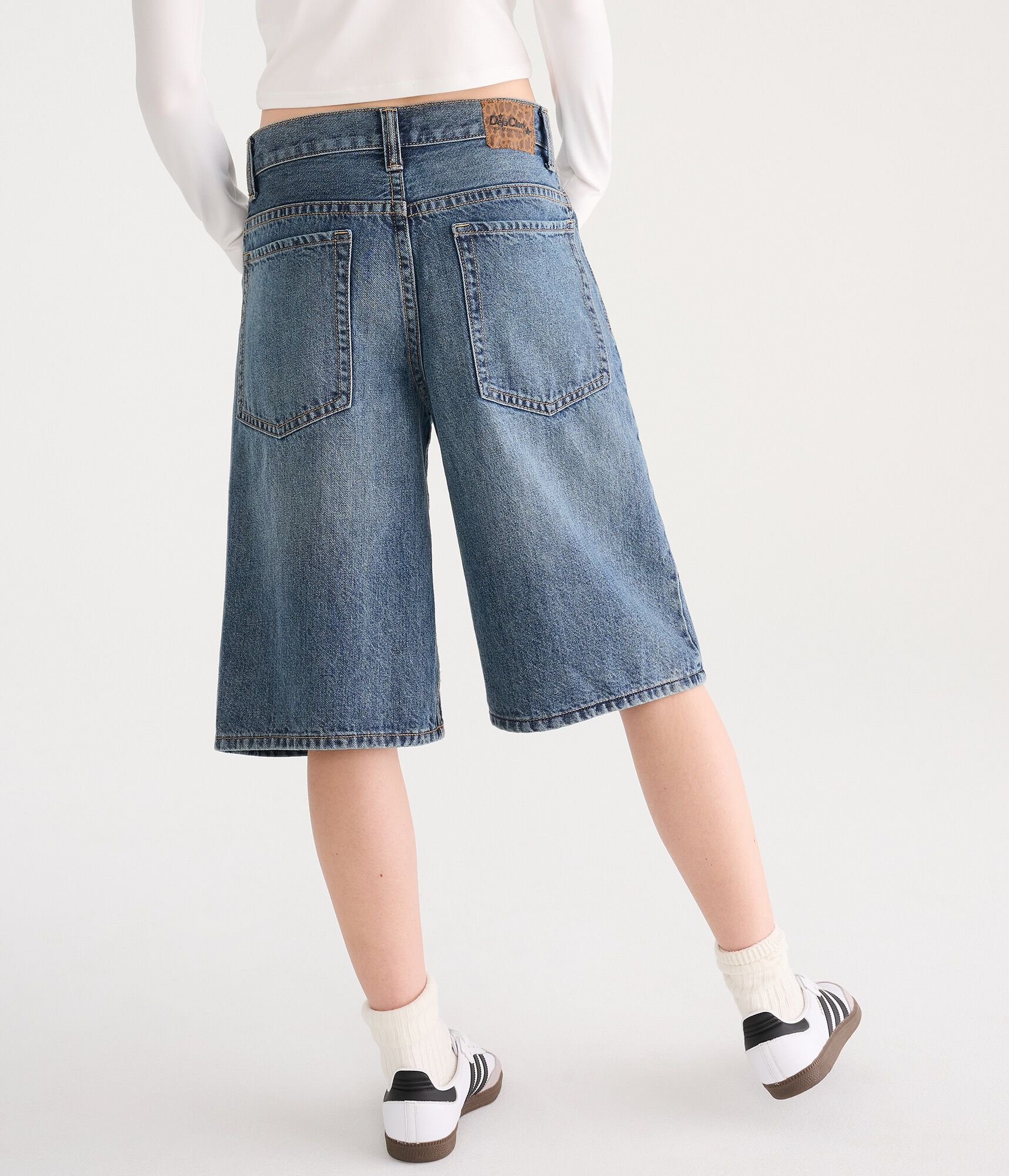 D&eacute;j&agrave; For Aero Low-Rise Denim Skater Shorts