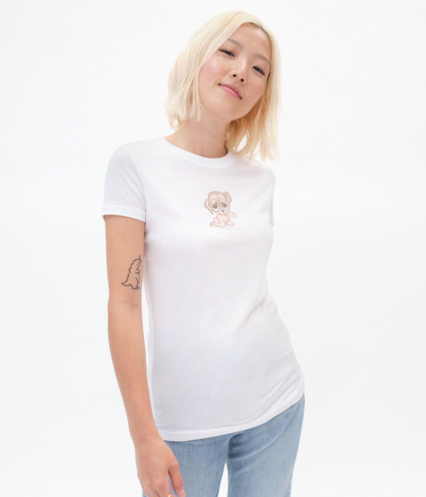 Dog &amp; Flower Graphic Tee