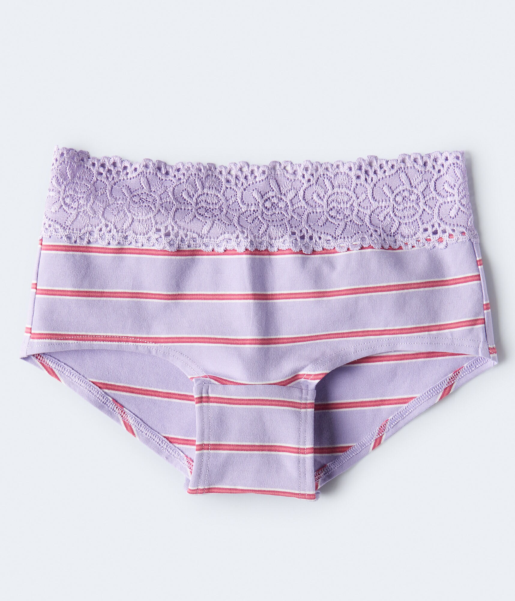 Thin Stripe Lace-Trim Boyshort