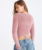 Bella Cropped Eyelash Cardigan