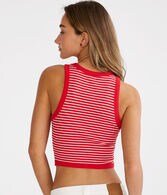 Seriously Soft Striped Cropped High-Neck Tank