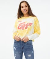Long Sleeve Kellogg's Eggo Waffles Cropped Graphic Tee***