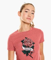 Aeropostale Floral Flocked Graphic Tee