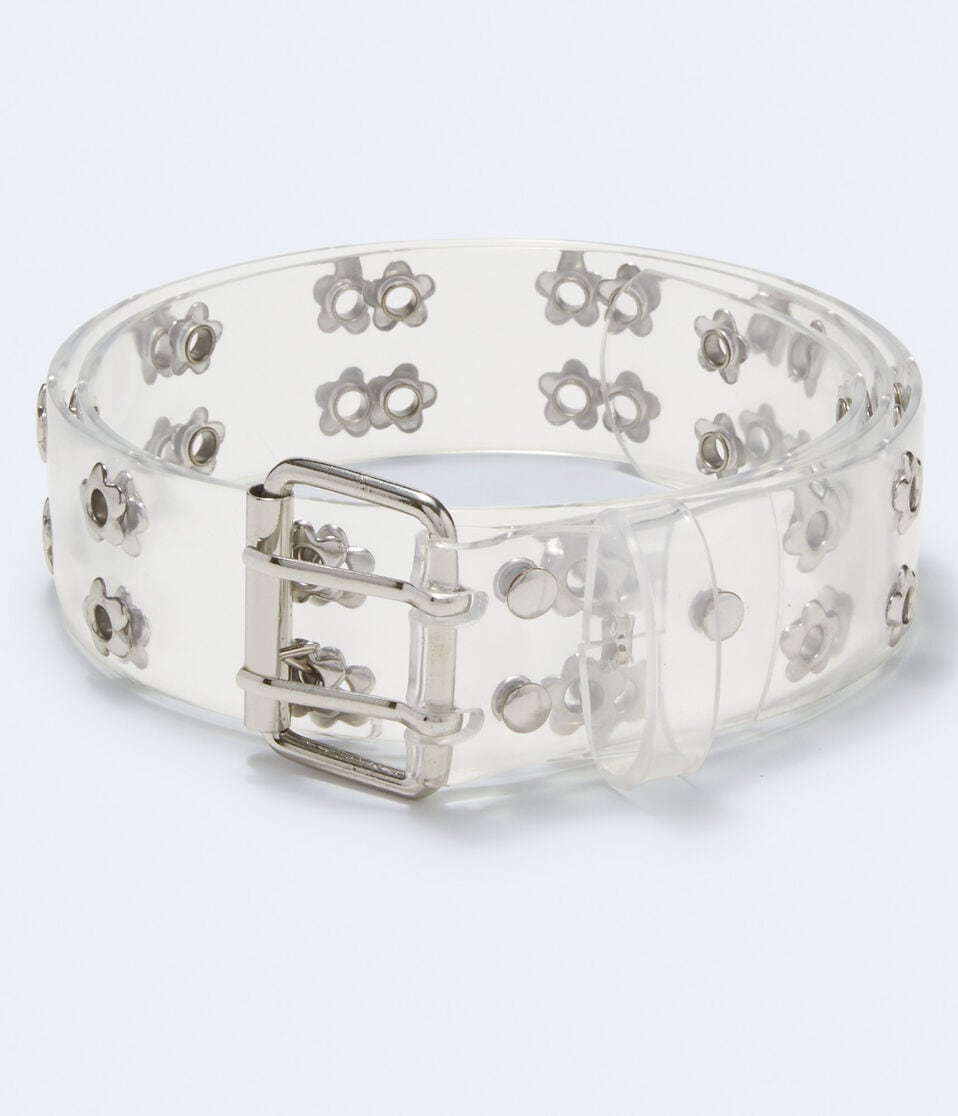 Clear Floral Grommet Belt