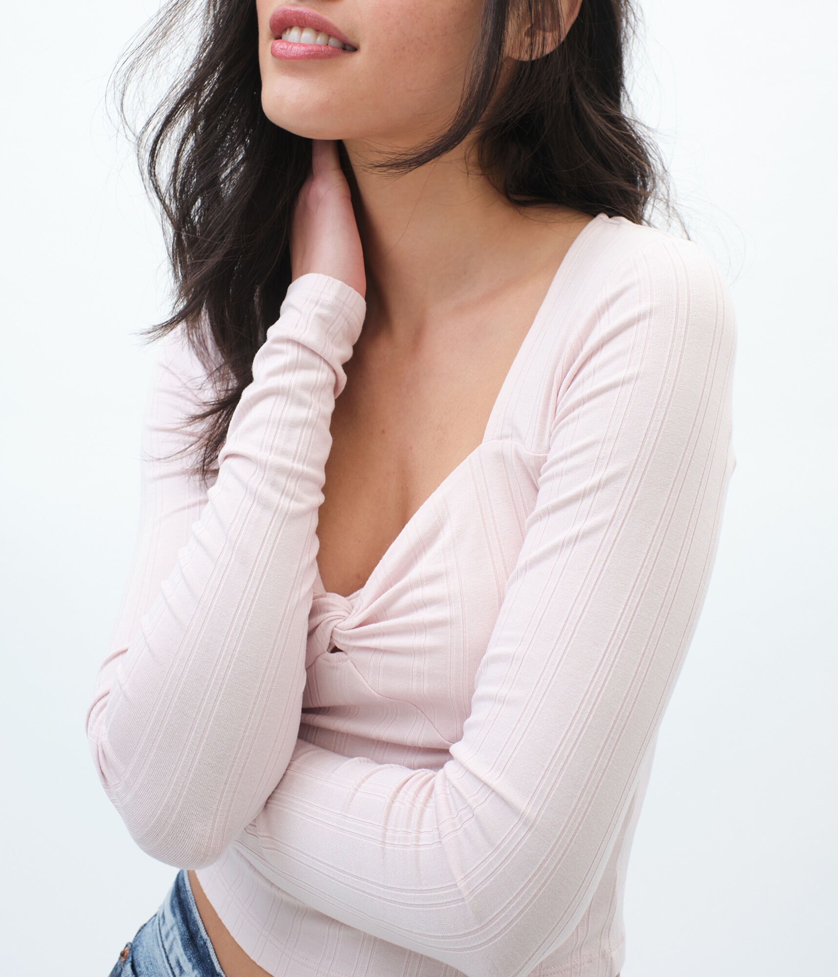 Long Sleeve Twist-Front Tee