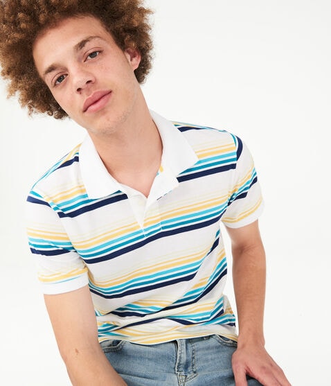 Retro Stripe Jersey Polo