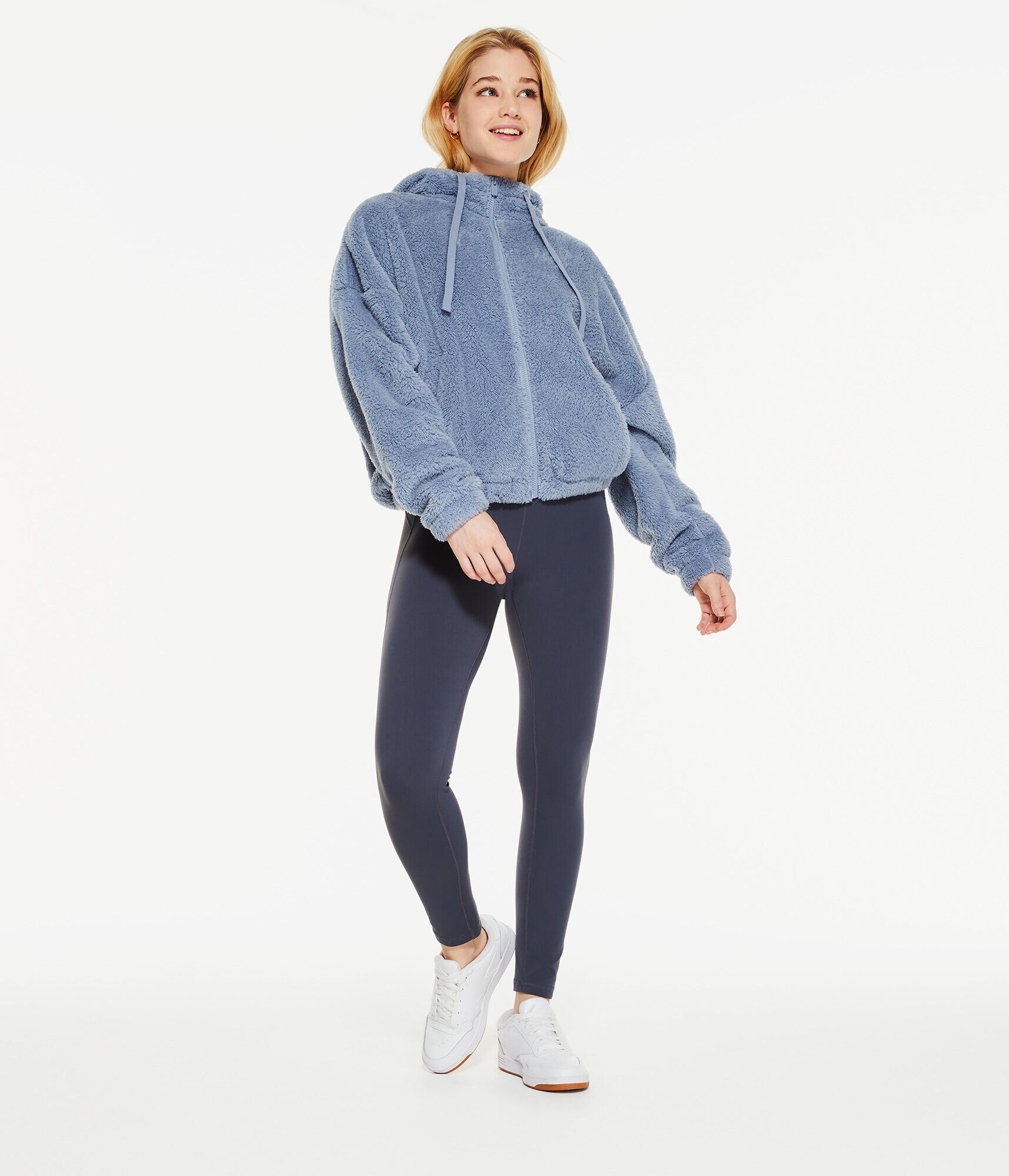 Sherpa Fleece Oversized Full-Zip Hoodie