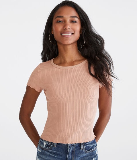 Seriously Soft Ribbed Cropped Shrunken Tee