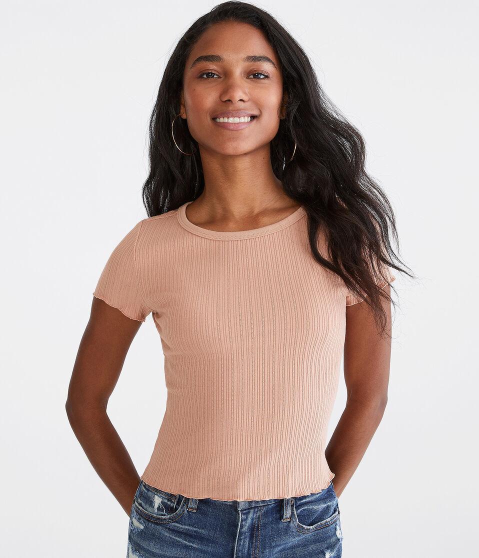 Seriously Soft Ribbed Cropped Shrunken Tee