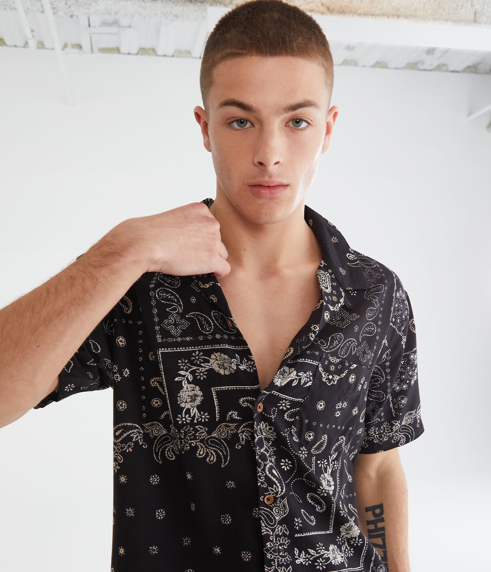 Bandana Print Button-Down Resort Shirt