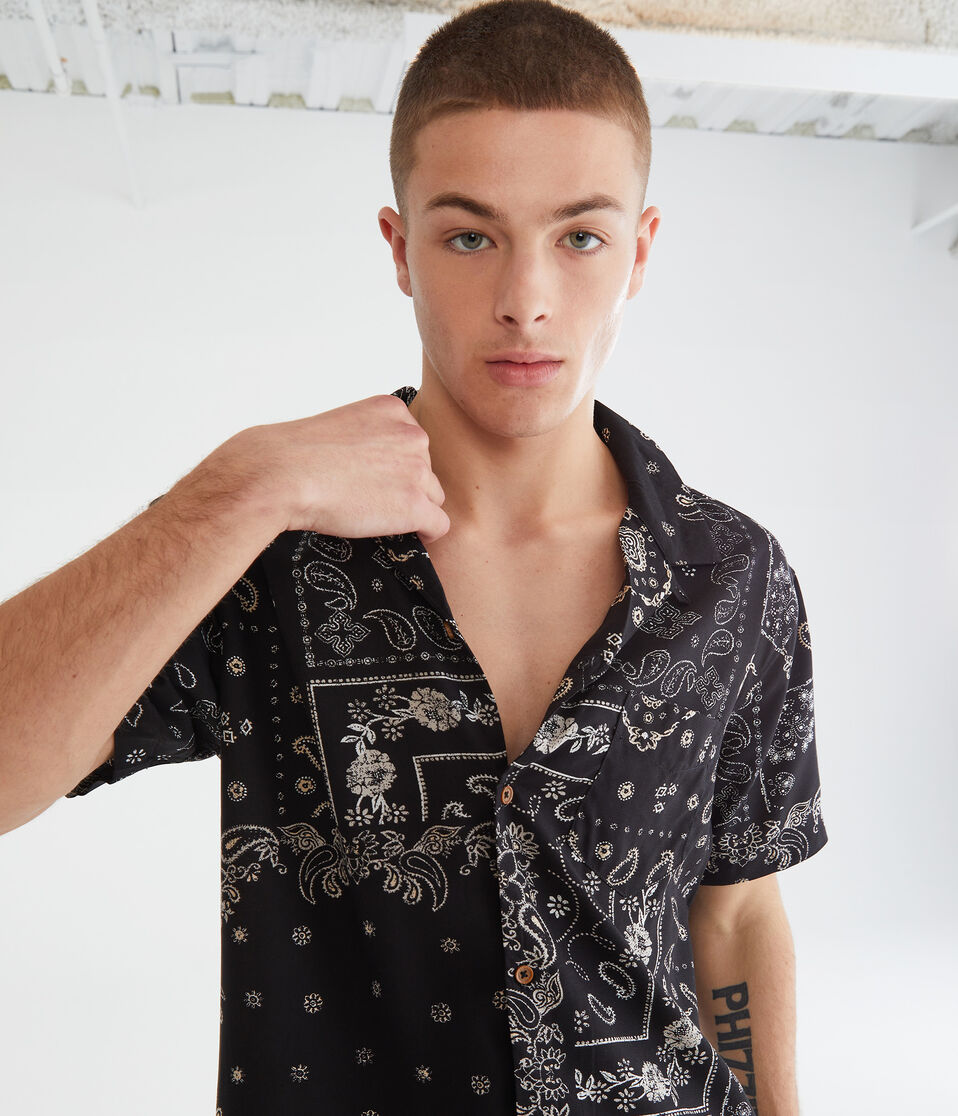 Bandana Print Button-Down Resort Shirt