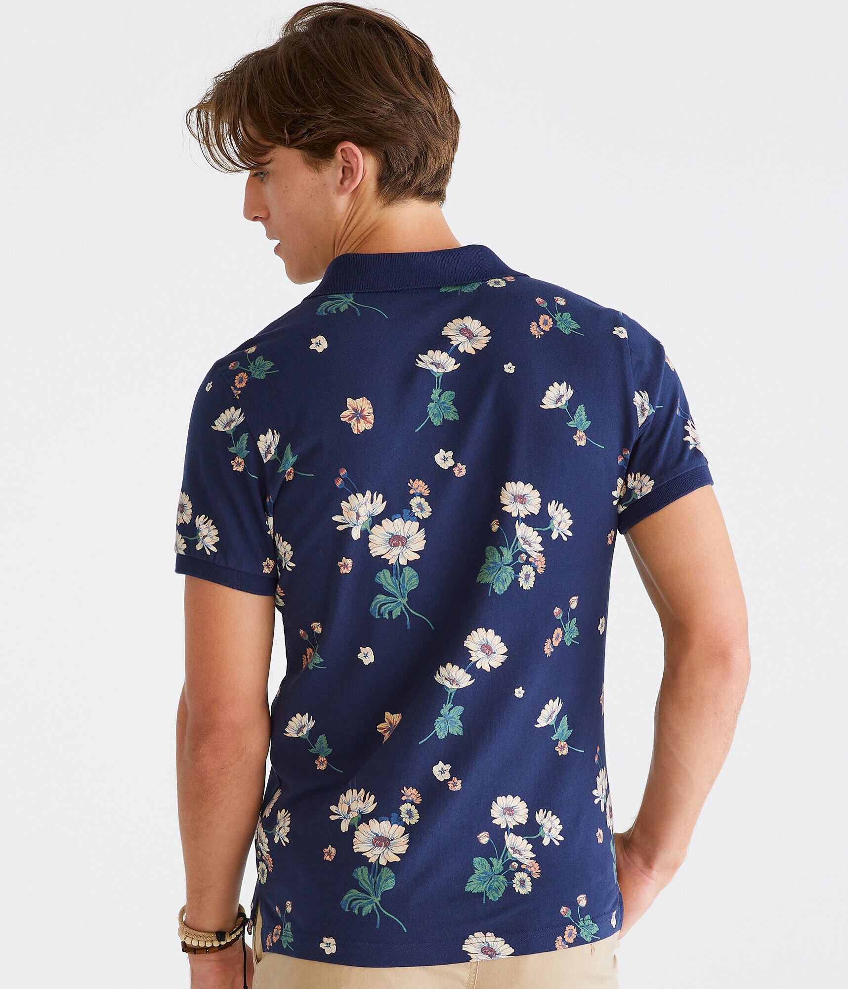 Floral Print Jersey Polo