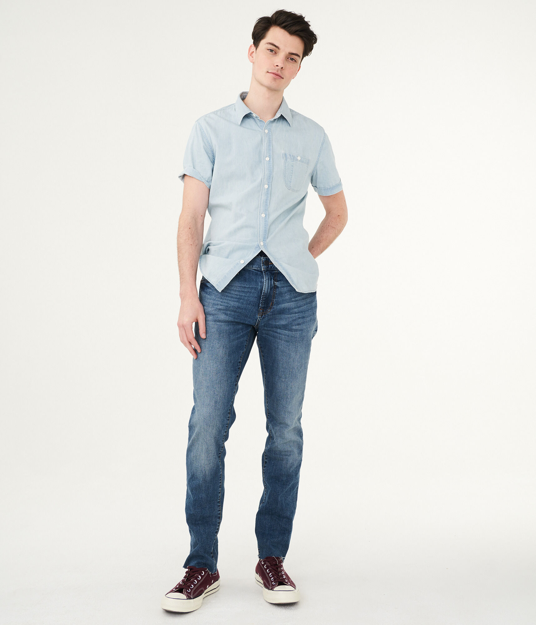 Slim Straight Dark Wash Stretch Jean***