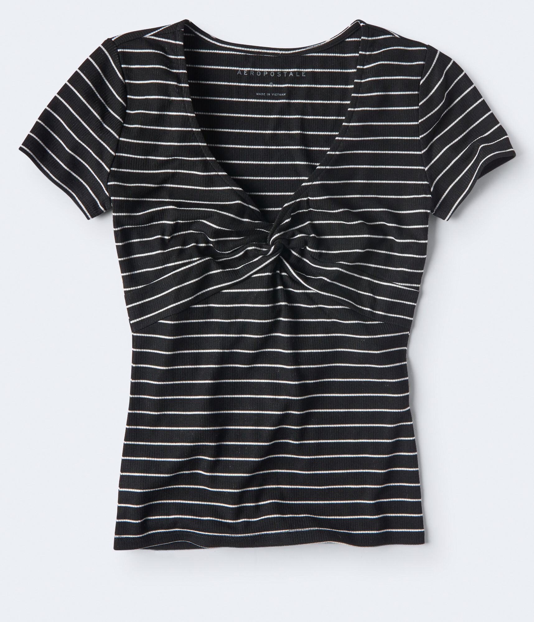 Twist-Front Striped Top