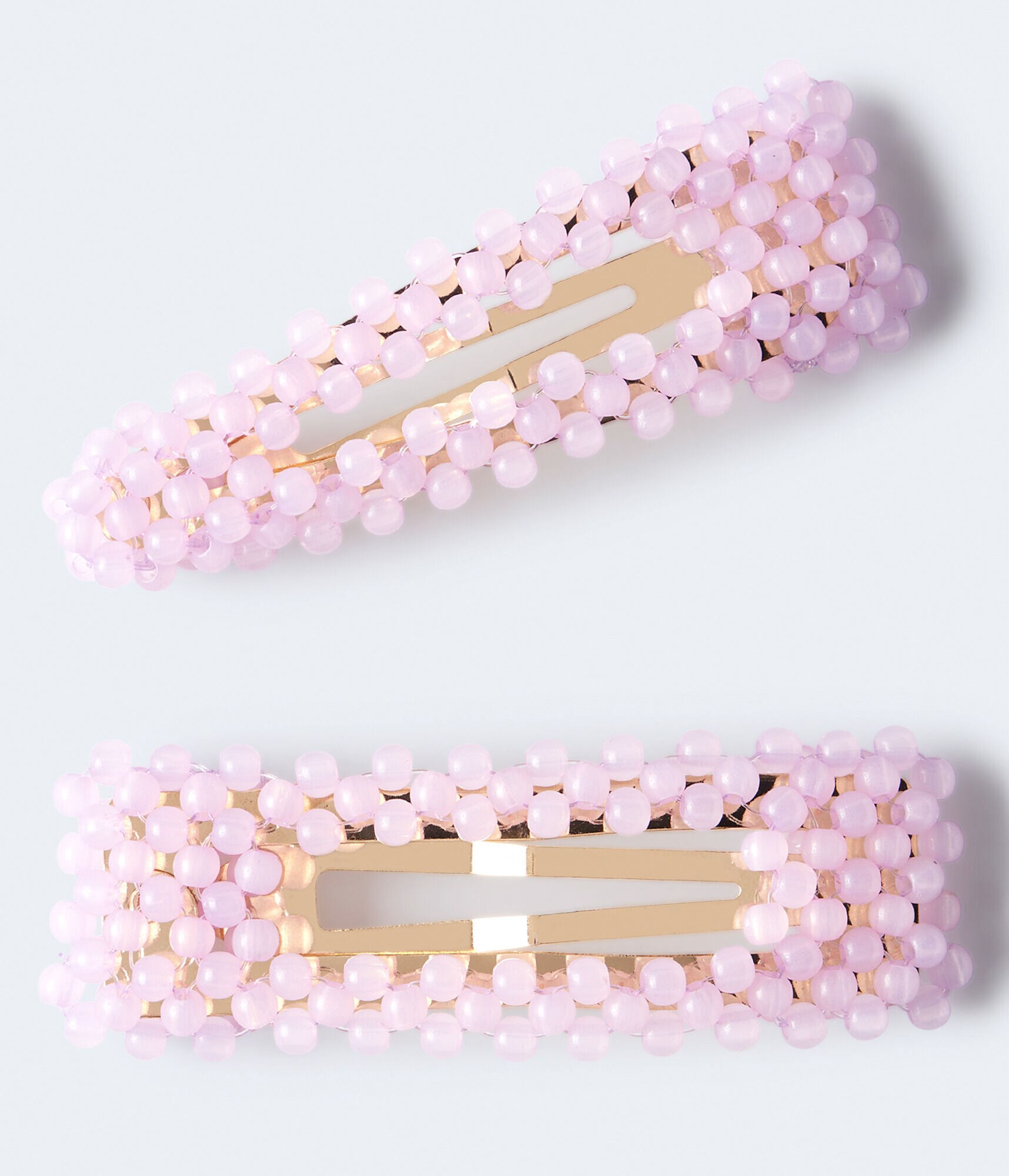 Milky Bead Snap Hair Clip 2-Pack