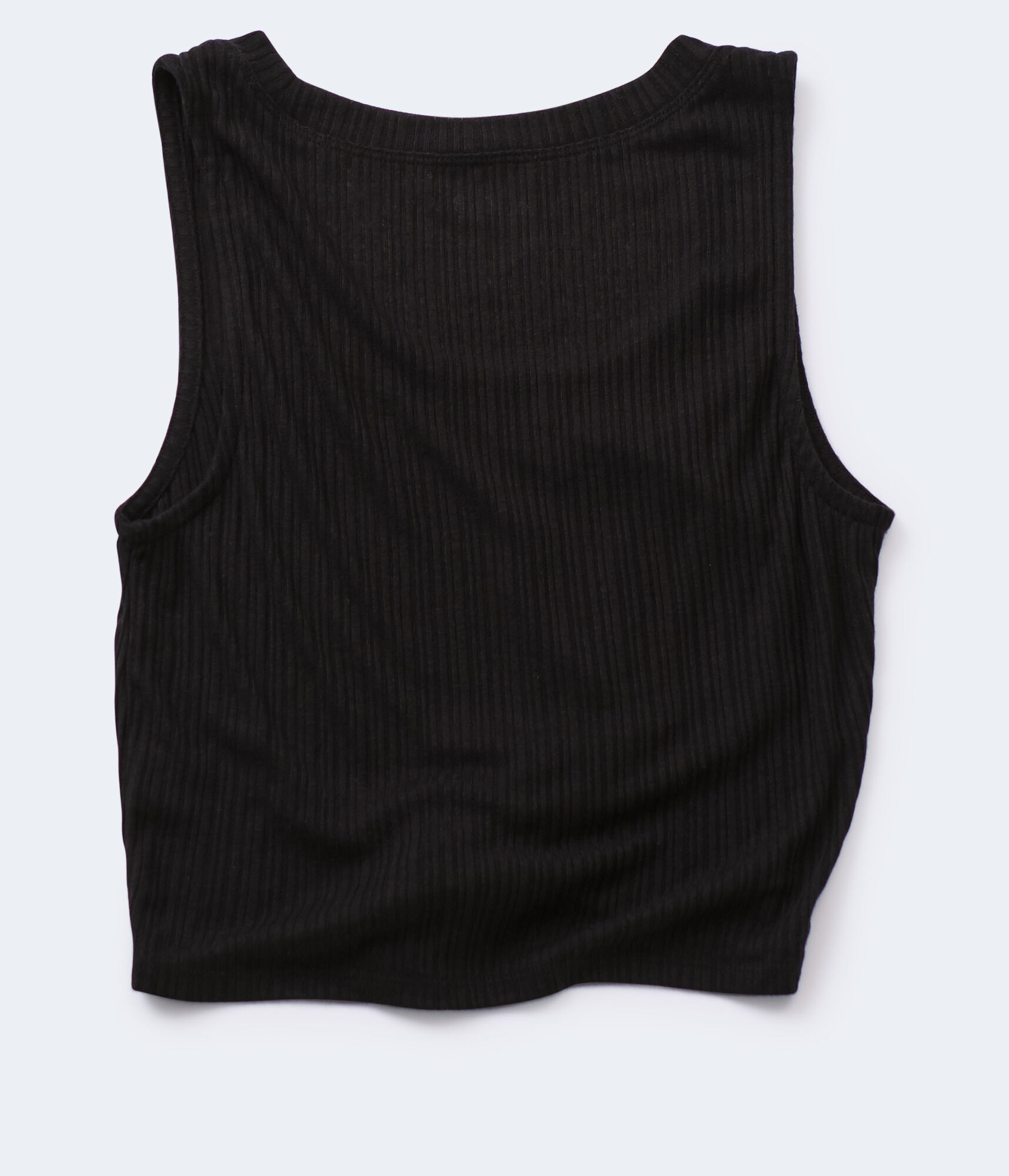 Ribbed Tie-Front Cropped Tank