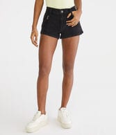 Mid-Rise Denim Shorty Shorts