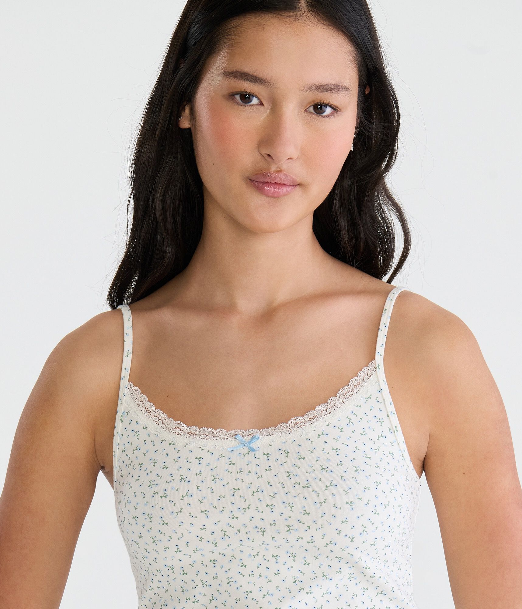 Floral Lace-Trim Cami