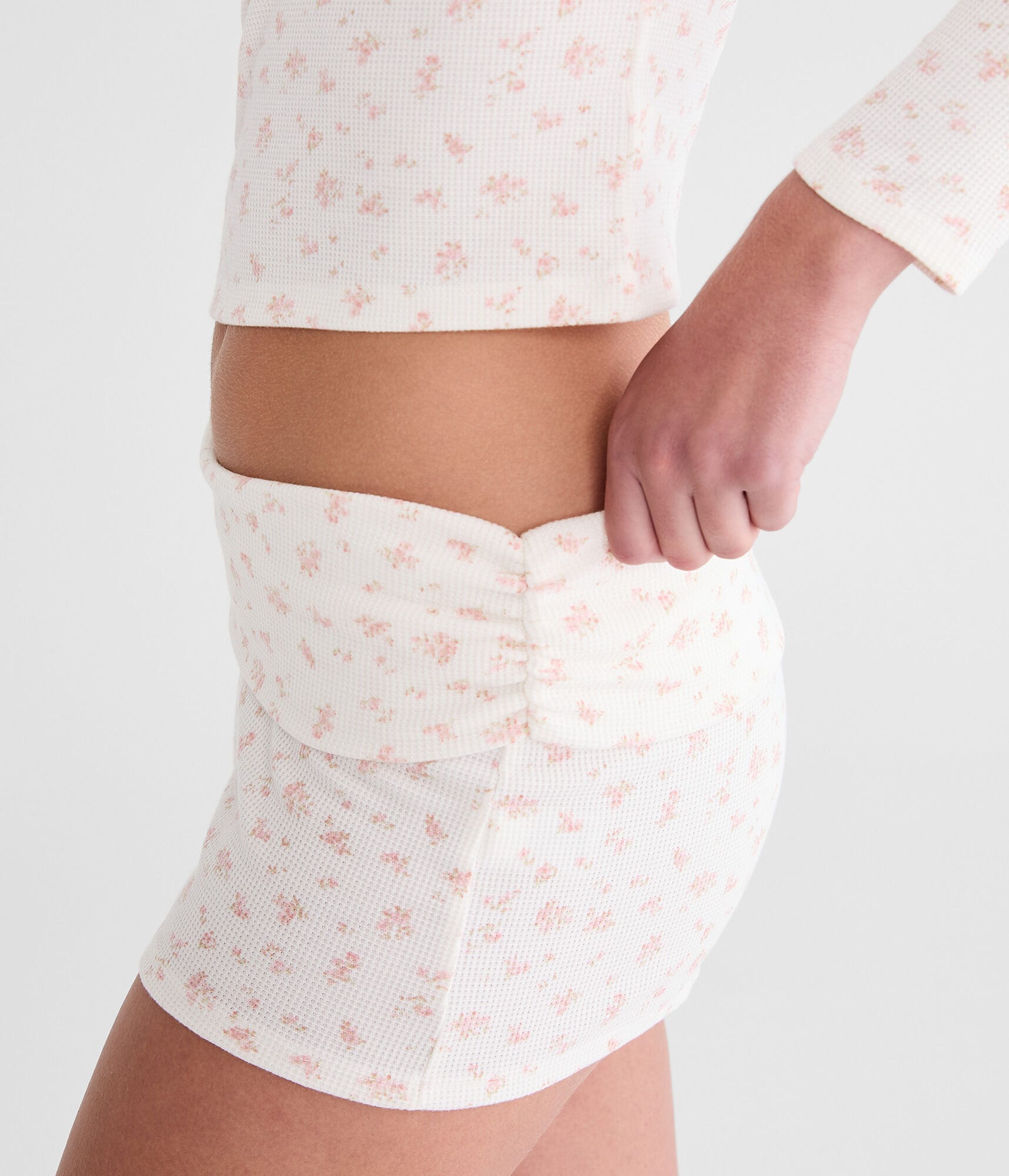 Floral Waffle Sleep Shorts