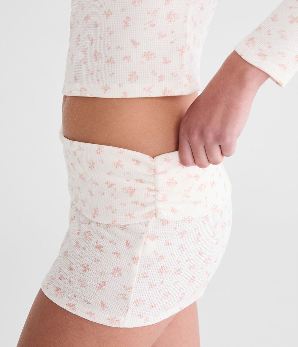 Floral Waffle Sleep Shorts