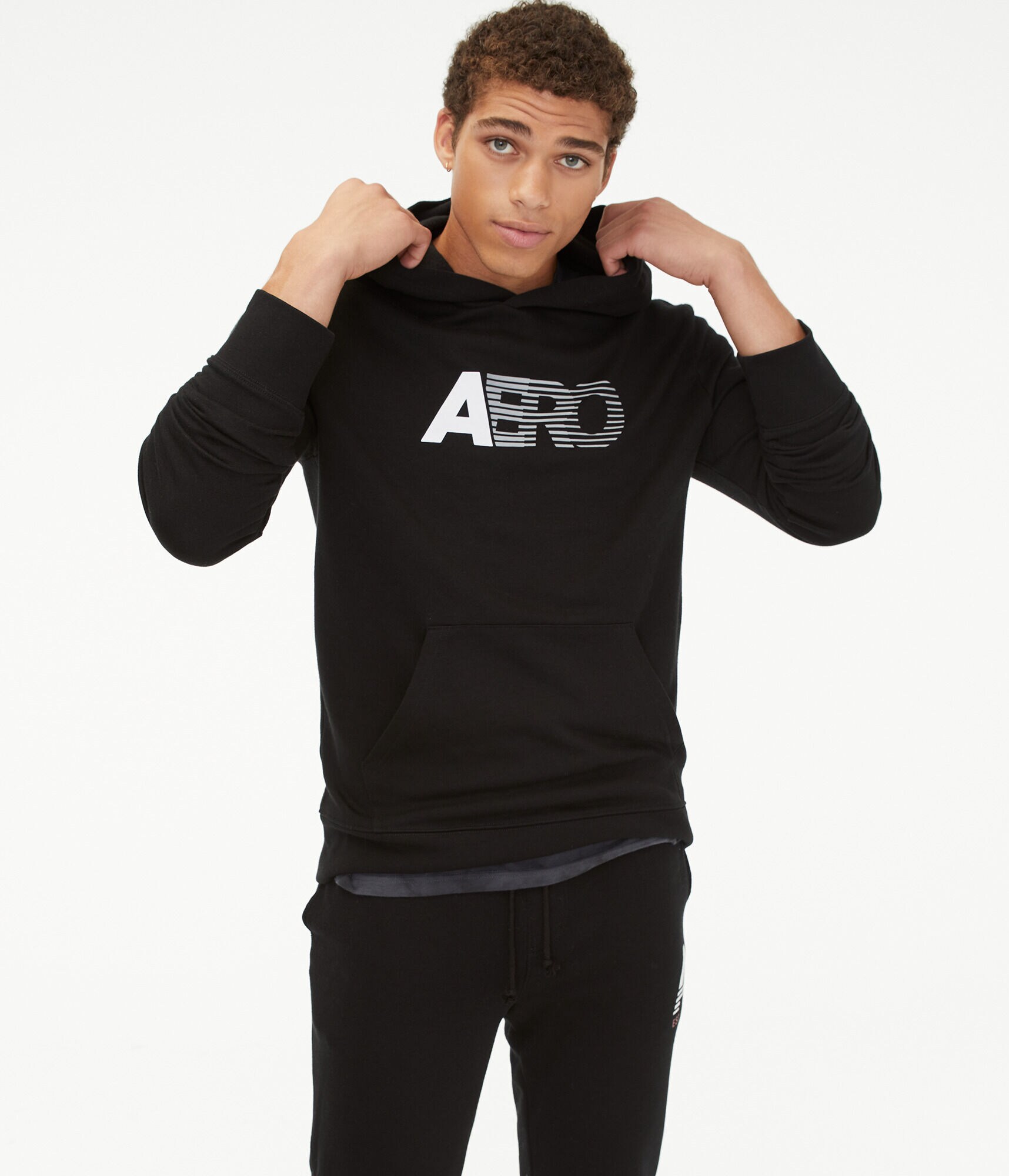Aero Stripe Logo Pullover Hoodie
