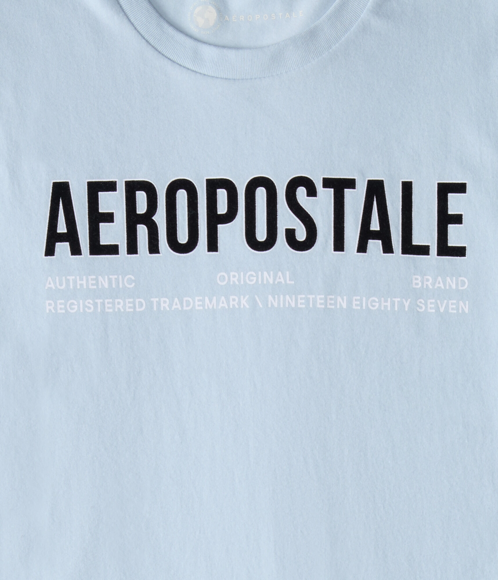 Aeropostale Authentic Logo Flocked Graphic Tee
