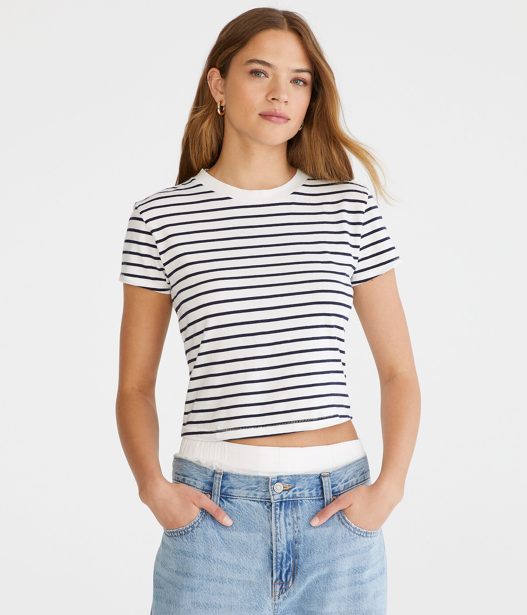 Nautical Stripe Vintage Fit Crew Tee