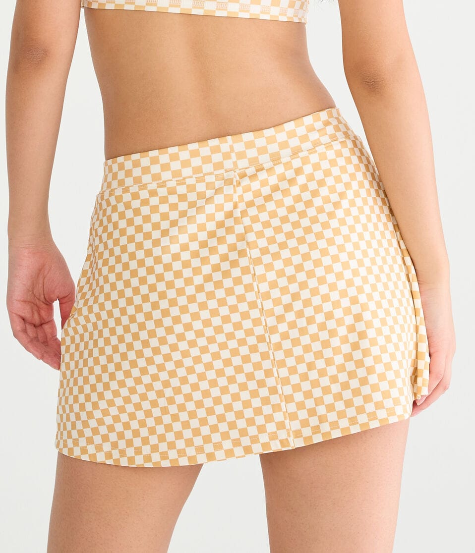 Checker Flex High-Waisted A-Line Skort