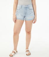 Premium Seriously Stretchy High-Rise Curvy Denim Midi Shorts